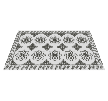 Vintage bloemenontwerp vinyl tapijt eetkamer - TenStickers