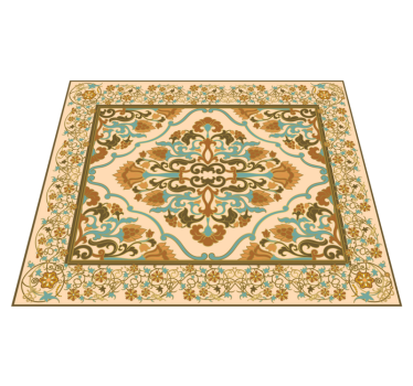 Mandala beige ontwerp vinyl tapijt eetkamer - TenStickers