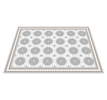 Marokkaans lichtgrijs ontwerp vinyl tapijt eetkamer - TenStickers