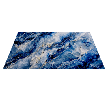 Donkerblauw marmeren vinyl tapijt - TenStickers