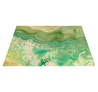 Groene en beige kleuren marmeren vinyl tapijt - TenStickers