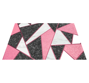 Roze en grijze geometrische vormen marmeren vinyl tapijt - TenStickers