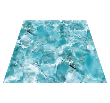 Turkooisblauw marmeren vinyl tapijt - TenStickers
