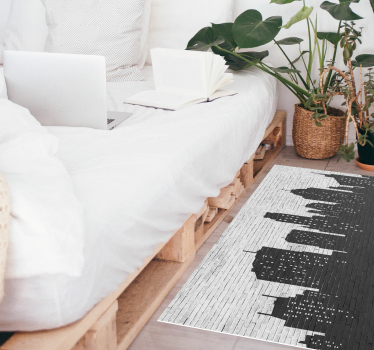 Bakstenen muur skyline tapijt - TenStickers