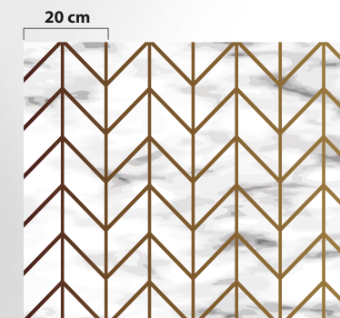 Gouden geometrie patroon marmeren vinyl tapijt - TenStickers