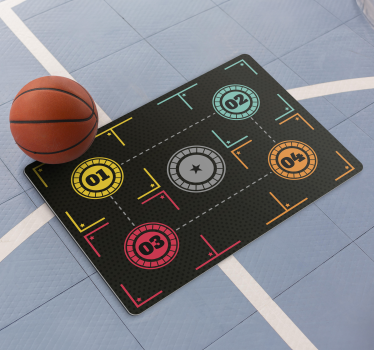 Basketbal Trainings vinyl tapijt Rechthoekig - TenStickers