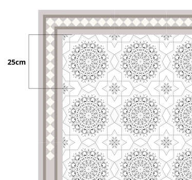 Marokkaans lichtgrijs ontwerp vinyl tapijt eetkamer - TenStickers