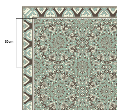 Bloemen tegelpatroon vinyl tapijt eetkamer - TenStickers