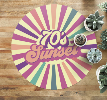 70s zonsondergang vibes vinyl tapijt zinnen en teksten - TenStickers
