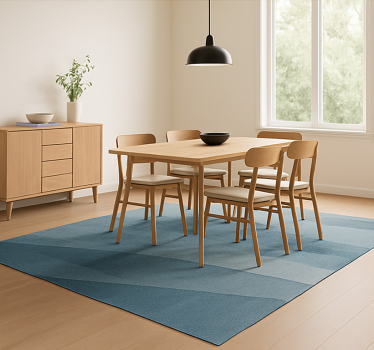 Abstracte geometrische gradiënt vinyl tapijt eetkamer - TenStickers