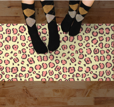 Accenten met luipaardpatroon vinyl vloerkleed dierenprint - TenStickers