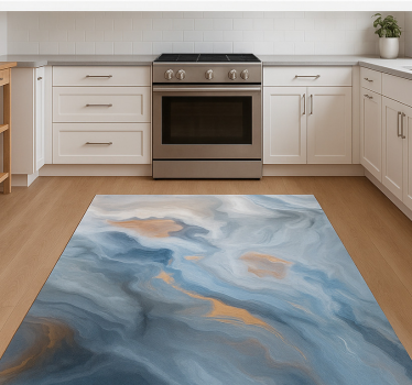 Amberblauwe tinten marmeren vinyl tapijt - TenStickers
