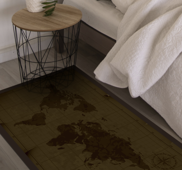 Antiek bruin design vinyl tapijt wereldkaart - TenStickers