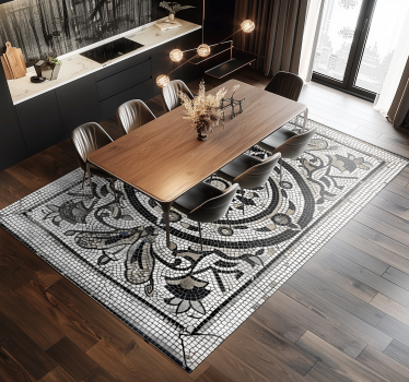 Art nouveau-ontwerp vinyl tapijt eetkamer - TenStickers