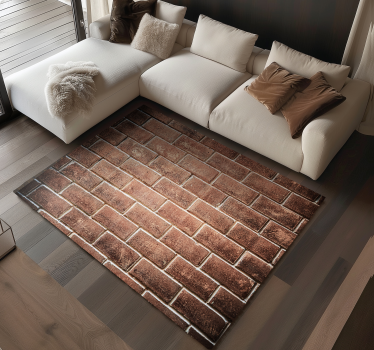 Bakstenen illusie vinyl tapijt woonkamer - TenStickers