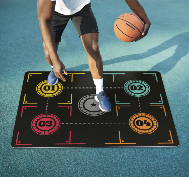 Basketbal Trainings vinyl tapijt Rechthoekig - TenStickers
