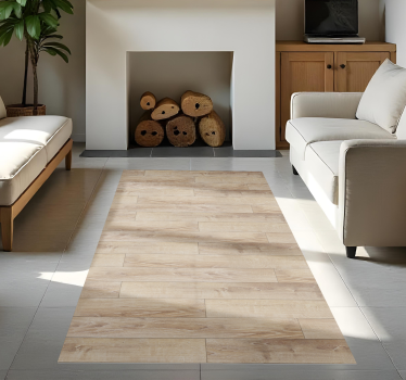 Beige parketvloer vinyl tapijt houtstructuur - TenStickers