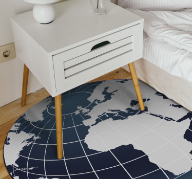 Blauw globaal ontwerp vinyl tapijt wereldkaart - TenStickers