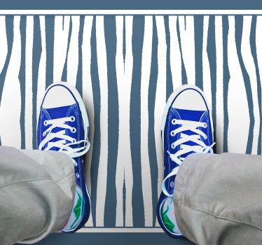 Blauwe zebrastrepen vinyl vloerkleed dierenprint - TenStickers
