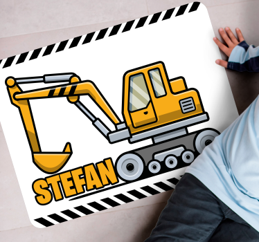 Op maat gemaakt bouwvoertuig vinyl tapijt meer kinderen - TenStickers