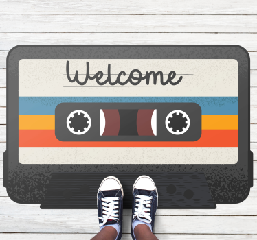 Cassette welkom ontwerp vinyl tapijt zinnen en teksten - TenStickers