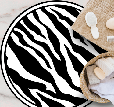 Chique zebralijnen vinyl vloerkleed dierenprint - TenStickers