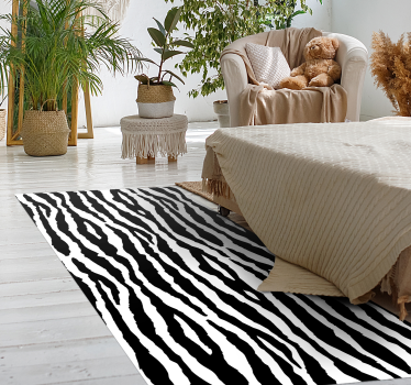 Chique zebrastrepen vinyl vloerkleed dierenprint - TenStickers
