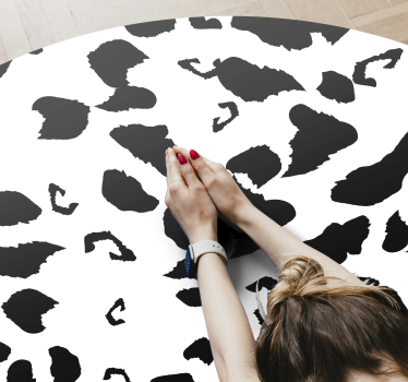Zwart-witte giraffevlekken vinyl vloerkleed dierenprint - TenStickers