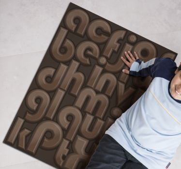 Chocolade letters vinyl tapijt alfabet - TenStickers