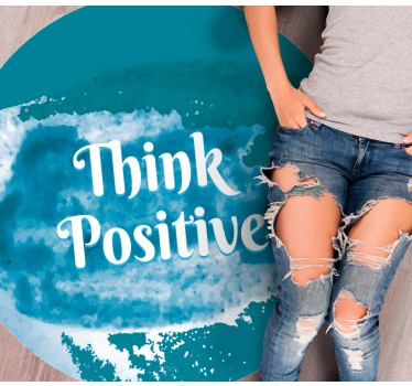Denk nu positief vinyl tapijt zinnen en teksten - TenStickers