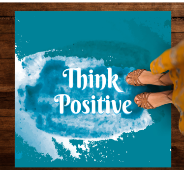 Denk positief vinyl tapijt zinnen en teksten - TenStickers
