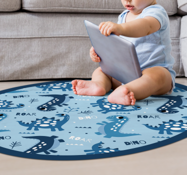 Dinosaurus speeltijdcirkel vinyl tapijt meer kinderen - TenStickers
