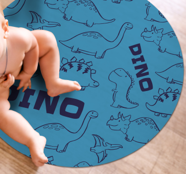 Dinosaurus thema vinyl tapijt meer kinderen - TenStickers