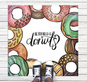 Donutsontwerp nodig vinyl tapijt zinnen en teksten - TenStickers