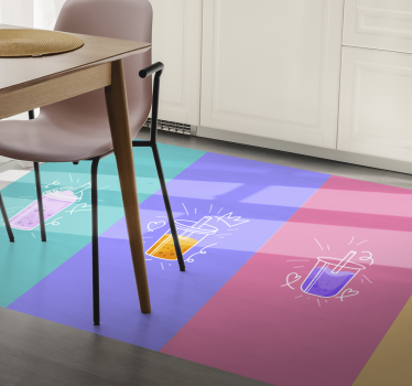 Drank doodle vierkantjes vinyl tapijt zinnen en teksten - TenStickers