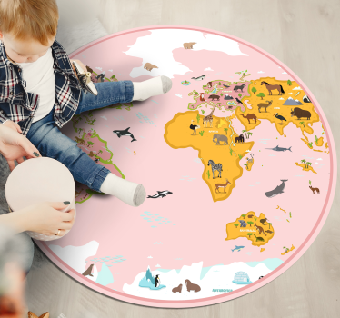 Educatief vinyl tapijt wereldkaart - TenStickers