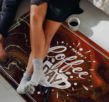 Fijne koffiedag vinyl tapijt zinnen en teksten - TenStickers