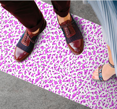 Fuchsia luipaardpatroon vinyl vloerkleed dierenprint - TenStickers