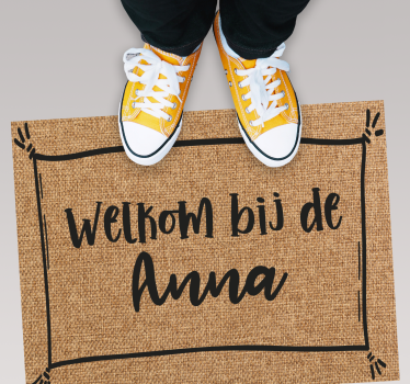Gastvrij ontwerp vinyl tapijt met naam - TenStickers