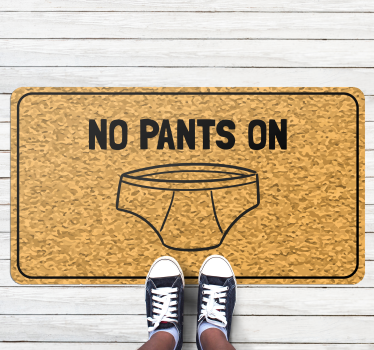 Geen broek aan vinyl tapijt zinnen en teksten - TenStickers