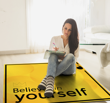 Geloof jezelf motivatie vinyl tapijt zinnen en teksten - TenStickers