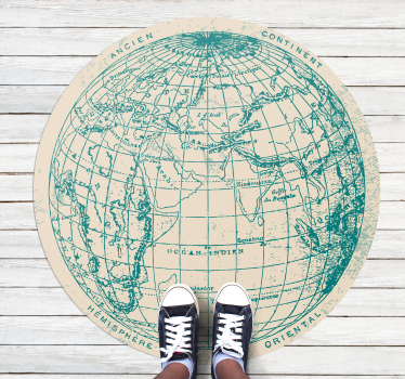 Geografisch wereldbolontwerp vinyl tapijt wereldkaart - TenStickers