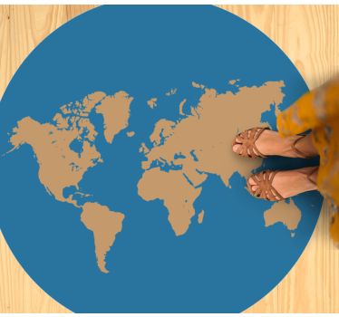 Geografische ontdekking vinyl tapijt wereldkaart - TenStickers