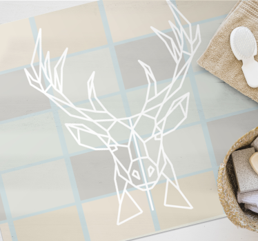 Geometrische hertenvertoning vinyl vloerkleed dierenprint - TenStickers
