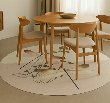 Geperste natuurcollage vinyl tapijt eetkamer - TenStickers