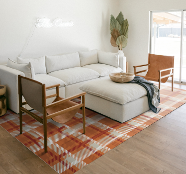 Geruit patroon warmte vinyl tapijt woonkamer - TenStickers