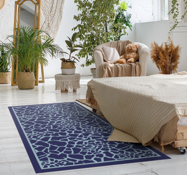Blauw giraffenpatroon vinyl vloerkleed dierenprint - TenStickers