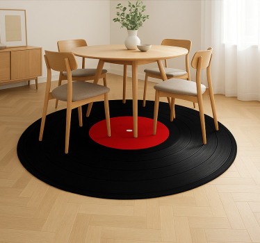 Gigantische vinylplaat vinyl tapijt eetkamer - TenStickers