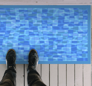 Golvend blauw mozaïek vinyl tapijt andere textuur - TenStickers