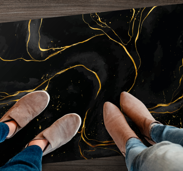 Gouden wervelingen marmeren vinyl tapijt - TenStickers